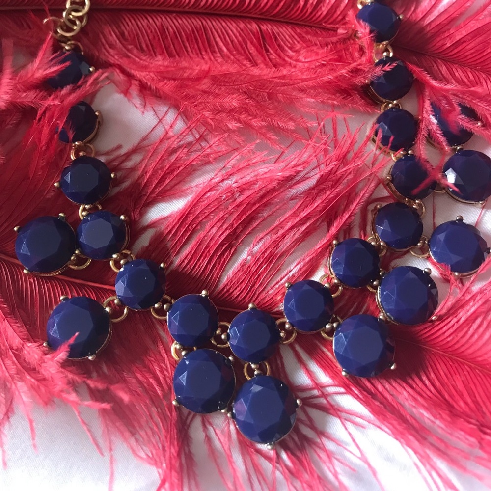 Blue fashion necklace with earrings